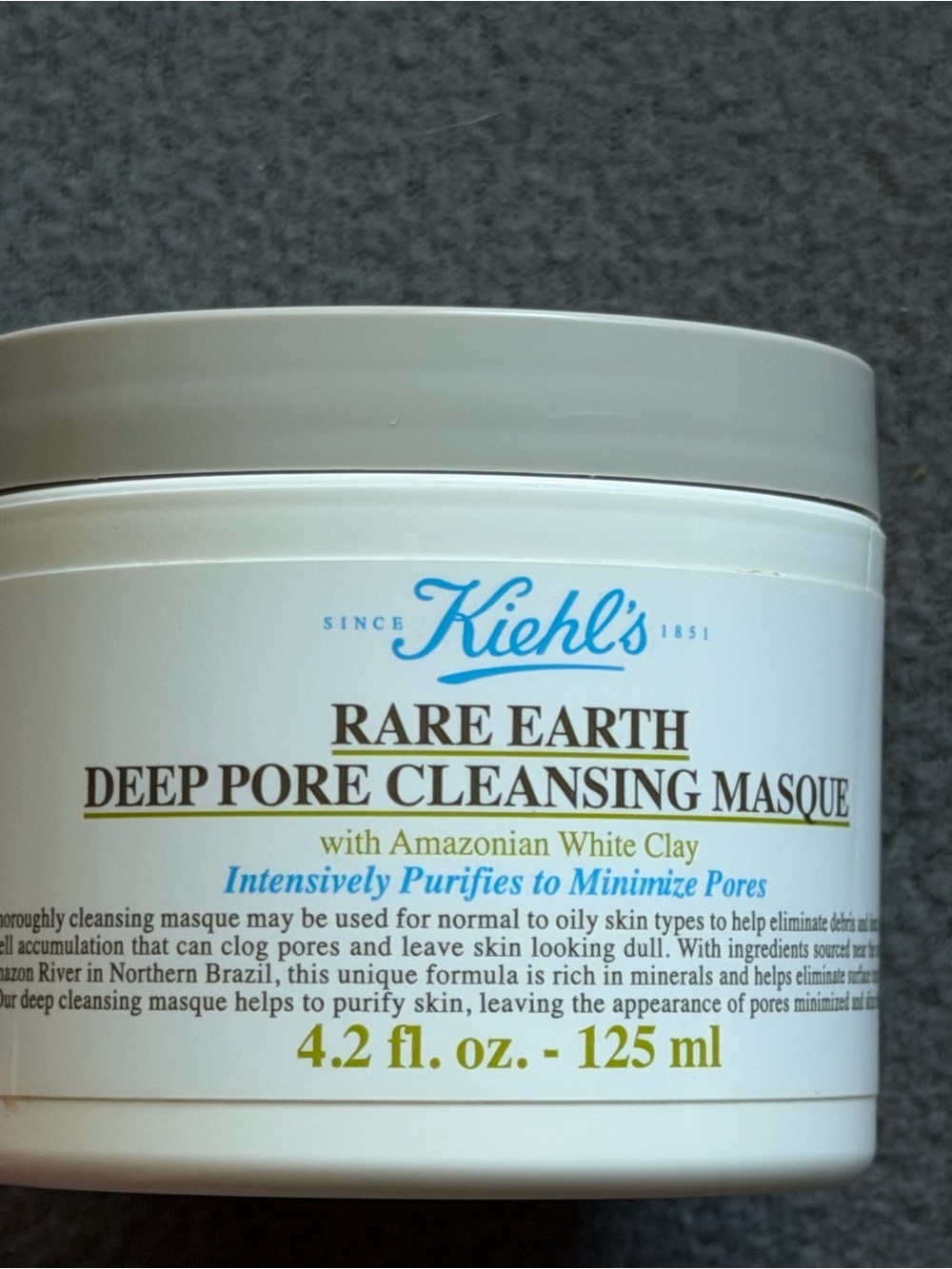 Kiehl's Rare Earth Deep Pore Cleansing Masque - 4.2 oz big full size